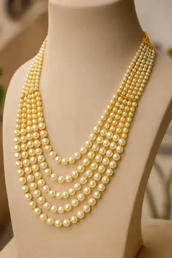 [PRD0047] Multi-Strand Pearl Necklace with Layered Elegance and Grace